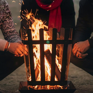 Modern Steel <b>Fire</b> <b>Pit</b> with Ash Pan <b>Portable</b> Outdoor Heating Wood Burning Freestanding - Product Image 5