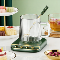 Tasse intelligente à contrôle de température 55 degrés, personnalisable avec logo couleur, très demandée, tasse chauffante électrique en verre avec réchauffeur
