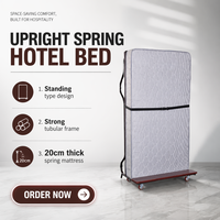 Lit d'appoint sur pieds EASTON avec matelas à ressorts de 20 cm, tête de lit en bois, cadre tubulaire robuste – Fournisseur de lits d'appoint pour hôtels