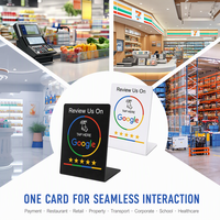 Support de signalisation personnalisé en PVC NFC213 215 pour avis Google, avec code QR, adhésif, étanche, paiement sans contact, signalisation de commentaires, service café