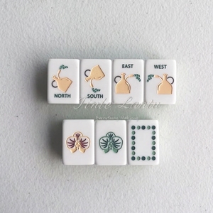Fichas de Mahjong Americanas de Acrílico Transparente Verde con Plantas, Modernas y de Lujo, Grabadas, de 3 Capas, 32mm, Duraderas, Ecológicas, Plegables, Estilo Fresco - Product Image 4