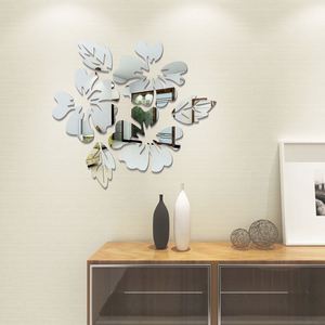 Flower Art Acrylic Mural <b>Decal</b> 3D Mirror Wall <b>Stickers</b> for Home Living Room Bedroom Decorations Reflective Wall <b>Decals</b> - Product Image 4