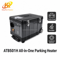 Calentador de Estacionamiento Diésel OkyRie ATB501H 5KW Todo en Uno de Bajo Consumo, 12/24V para Vehículos, 220V para el Hogar, Portátil, en Caja de Herramientas
