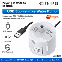 Pompe submersible silencieuse USB en gros SMA-800 DC 5V 1.5W 160L/H ABS pour fontaine à eau pour animaux de compagnie CE RoHS FCC OEM ODM