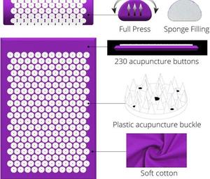 Juego de almohada y colchoneta de masaje de acupresión portátil OEM de alta calidad para alivio del dolor de pies, espalda y cuello, y relajación muscular para el cuerpo - Product Image 3