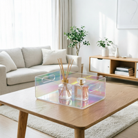 Boîte de rangement en acrylique colorée pour produits de soin de la peau, cosmétiques et parfums, idéale pour les bureaux et les coiffeuses
