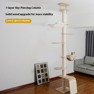 Dapat disesuaikan Modern bagian kayu padat tinggi pohon kucing penghemat Ruang memanjat bingkai tombol <span class=keywords><strong>Sisal</strong></span> kucing Post hewan peliharaan rumah furnitur - Product Image 5