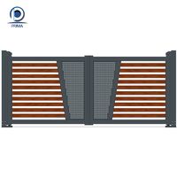 Portail extérieur en aluminium robuste Prima Model 030, porte à persiennes horizontales, clôture moderne, entrée résistante à la rouille, garantie 5 ans