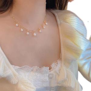 สร้อยคอสไตล์วินเทจฝรั่งเศส ดีไซน์ภาพเหมือน สง่างาม อ่อนโยน ประดับด้วยไข่มุกน้ำจืดธรรมชาติ สำหรับเจ้าสาว - Product Image 4