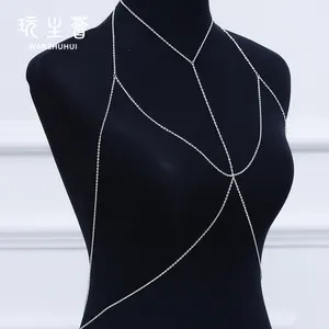 नई डिजाइन धूमिल मुक्त लंबी डिजाइन मिश्र धातु सामग्री स्टाइलिश फैशन गहने शरीर गर्दन हार