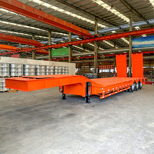 Semirremolque de plataforma baja de acero de 3 <span class=keywords><strong>ejes</strong></span> y 60 toneladas <span class=keywords><strong>para</strong></span> transporte de equipo, <span class=keywords><strong>remolques</strong></span> de plataforma baja de 40 toneladas en venta - Product Image 1
