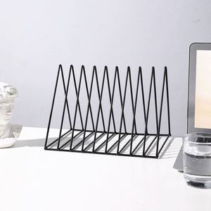 Metal Modern Portable Desktop <b>Bookshelf</b> Office Book Holder Digital Storage Home Decoration Creative Simple Magazine Rack - Product Image 4