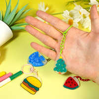 Kit de Manualidades para Niños, Plástico Termoencogible para Hacer Adornos, Proyecto de Joyería DIY, Juguete de Aprendizaje de Motricidad Fina para Niños de 5 a 7 Años