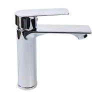 Robinet de lavabo de salle de bain moderne à poignée unique en alliage de zinc chromé brossé, à montage sur comptoir, avec capteur tactile, cartouche céramique, mitigeur chaud/froid