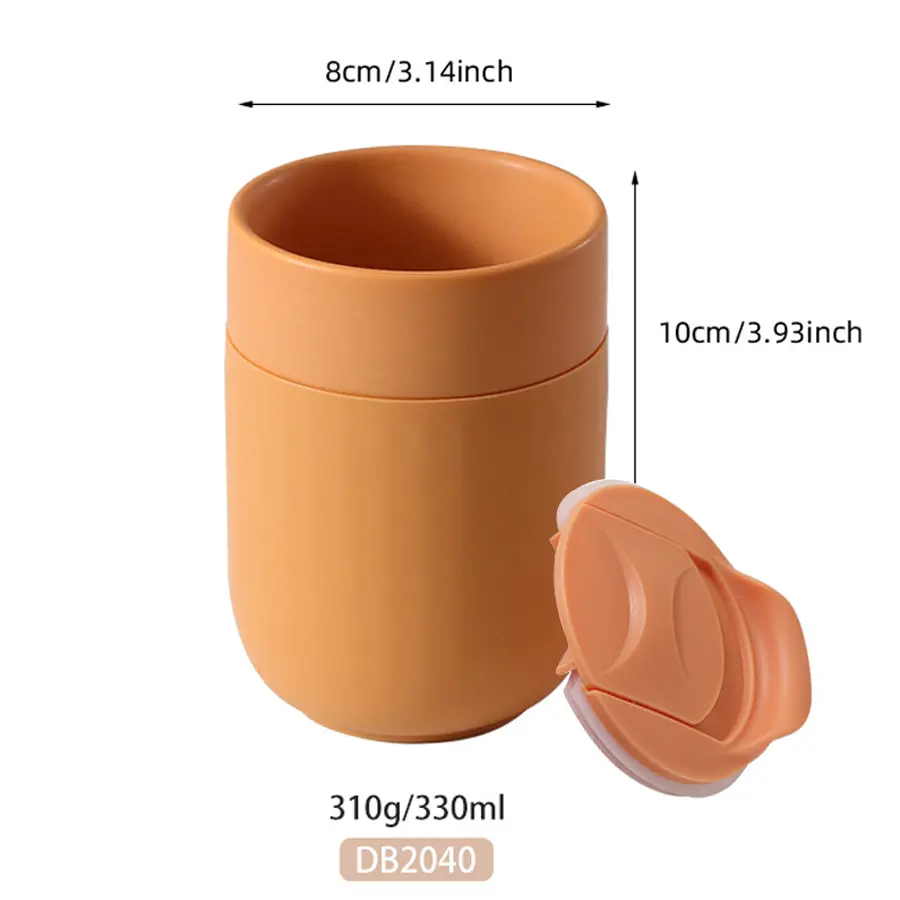 Portable Creative Coffee Cup Simple And Compact Office Cup Thermal Insulation Anti-scalding Silicone Sleeve Ceramic Mug
