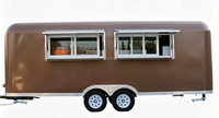 Fiberglass dubbelassige foodtrailer met dubbele service ramen, mobiele fruit- en sapkraam, gereserveerde ruimte voor sapcentrifuge.