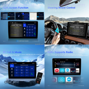Autoradio Android Podofo 7''/9''/10'' Double Din 4+128G/4+64G Écran Incell 1080P <span class=keywords><strong>CarPlay</strong></span>/Android Auto sans fil GPS WiFi OEM ODM - Product Image 2