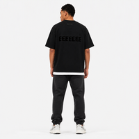 Ensembles décontractés d'été à manches courtes en coton tricoté 100% uni teint, 280 grammes, anti-plis, de haute qualité, coupe oversize pour hommes et femmes