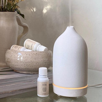 Humidificateur diffuseur d'huiles essentielles d'aromathérapie à ultrasons en céramique de 160ml et diffuseur d'arômes en un seul produit