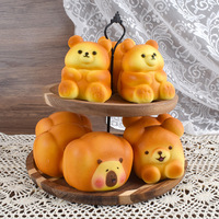Squishy en forme de pain ours en peluche mignon, à remontée lente, parfumé, jouet anti-stress de simulation de boulangerie, vente en gros
