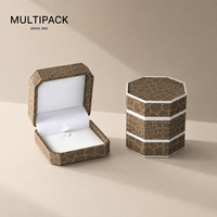 Boîte à bague octogonale de luxe personnalisée, emballage de bijoux haut de gamme pour boîte cadeau de bague de fiançailles ou de mariage avec logo