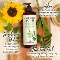 Après-shampoing Revitalisant à l'Huile d'Arbre à Thé et à l'Aloe pour Cheveux Secs et Frisés, Hydratation Profonde et Soulagement du Cuir Chevelu – Marque Blanche