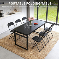 Table de camping pliante réglable en hauteur avec trou pour parasol, pieds en alliage d'aluminium léger, pliable et portable pour repas en extérieur ou villa