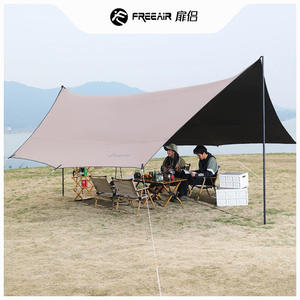 Tente à baldaquin hexagonale en tissu Oxford, triple couche, imperméable, résistante aux UV, avec tiges en alliage d'aluminium, abri solaire extérieur, marron - Product Image 2