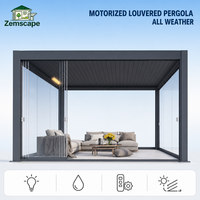 Pergola bioclimatique rétractable personnalisable, pergola motorisée à lames en aluminium, télécommande, étanche, pour jardin, patio