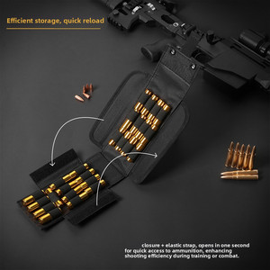 Bolsa de balas MOLLE, 25 rondas, bolsa de accesorios de nailon para cinturón, bolsa de cintura para revista, bolsa de bala de pistola de <span class=keywords><strong>calibre</strong></span> 12/<span class=keywords><strong>20</strong></span> - Product Image 3