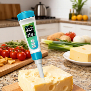 Medidor de <span class=keywords><strong>pH</strong></span> para Alimentos Semisólidos, Probador de <span class=keywords><strong>pH</strong></span> Digital con Electrodo de Punta de Espiga para Carne, Queso, Masa, Cosméticos - Product Image 1