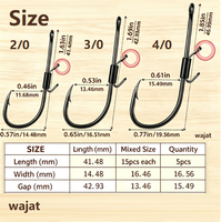 Direct usine Hameçons à queue longue à anneau pour crevettes noires, leurres souples pour la pêche en mer, accessoires de pêche