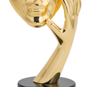 Design élégant Nouveau Trophée en métal en forme de masque avec base en bois pour <span class=keywords><strong>acteur</strong></span> et actrice Prix du thème dramatique JM25 - Product Image 3