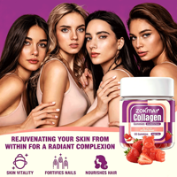 Gummies de collagène sans sucre pour adultes, pour femmes et hommes, avec protéines, biotine, vitamines C et E, collagène hydrolysé, pour la beauté et le soutien immunitaire