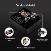 Compresseur d'air portable noir 12V pour voiture, mini, à cylindre lubrifié à l'huile, avec écran LCD et lumière d'urgence, pour gonflage de pneus