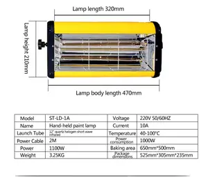 Lámparas de calor infrarrojo halógenas de cuarzo de onda corta para pintura de coche/lámpara de curado de pintura infrarroja