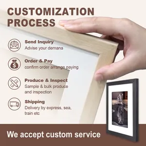 Factory Customized Cheap A3 A4 4x6 5X7 6X8 8x10 11x14 12x16 12x18 16x20 18x24 24x36 Black White Poster Picture Wood Photo Frame