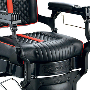 Equipo de barbería Asiento cuadrado Silla de peluquero Marco negro Pasamanos de aluminio Corte de pelo Silla reclinable - Product Image 4
