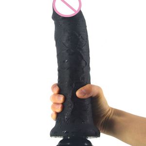 FAAK G118 Dildo realista largo con ventosa, tacto de piel, doble capa de silicona, juguete sexual para mujer, masaje y coqueteo. - Product Image 1