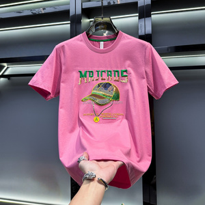 T-shirt ample et décontracté pour homme 100% coton brodé en <span class=keywords><strong>3D</strong></span> Grande édition Design <span class=keywords><strong>3D</strong></span> à la mode 240 grammes Poids du tissu - Product Image 3