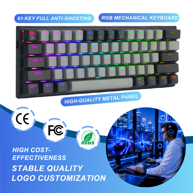 Wired Gaming Mechanical Keyboard Hot Selling Z11 60% Keyboard RGB Backlight Gaming Mechanical Keyboard for PC Gamer