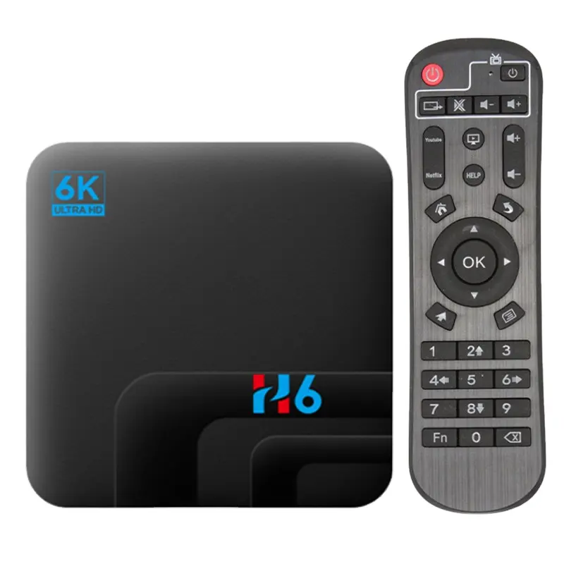 Dispositivo de TV inteligente H6, decodificador con Android 10, 4GB, 64GB, 32GB, 6K, vídeo 3D, reproductor multimedia HD, Wifi 2,4G y 5GHz, Bluetooth, Control por voz
