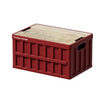 Caisse de rangement pliable en plastique pour le camping avec couvercle en bois, style industriel, boîte empilable pour le camping en plein air et l'emballage de cadeaux