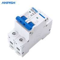Disjoncteur miniature CA sur rail 6-63A 2P, protection contre les surcharges et les courts-circuits basse tension, interrupteur électrique domestique