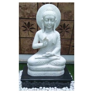 Sculpture exclusive de Bouddha Bhagwan en marbre - Product Image 1