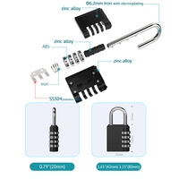 Cadenas de Sécurité Anti-Intempéries à Code 4 Chiffres, Cadenas à Combinaison en Alliage de Zinc