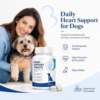 Complément alimentaire quotidien pour le soin du cœur des chiens, favorise la circulation et la vitalité pour toutes les races, développé par des vétérinaires, soutien cardiaque pour animaux de compagnie