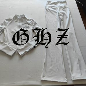 Tùy Chỉnh Phụ Nữ Của Thể Thao Phù Hợp Với Tập Thể Dục Tập Thể Dục Yoga Điêu khắc Áo Khoác Quần loe Tracksuit Hai Mảnh Cho Phụ Nữ Mùa Xuân <span class=keywords><strong>2025</strong></span> Bộ - Product Image 4