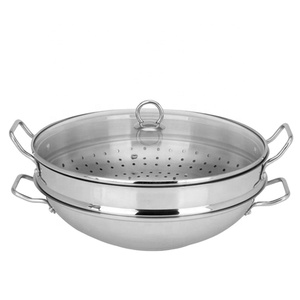<span class=keywords><strong>Wok</strong></span> de Acero Inoxidable 304 de 3 Capas con Vaporera, Utensilios de Cocina de Inducción para Cocinar en Casa - Product Image 4