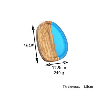 Assiette à dessert en bois de haute qualité avec grain gracieux, assiette alimentaire en résine époxy en bois d'olive - Product Image 6